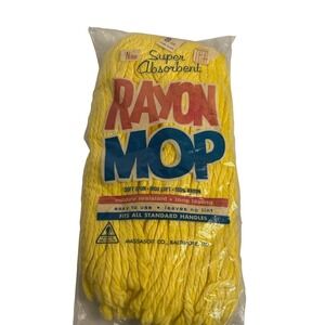 VTG Rayon Mop Super Absorbent Head Fits Standard Handles House Cleaning Tool NOS